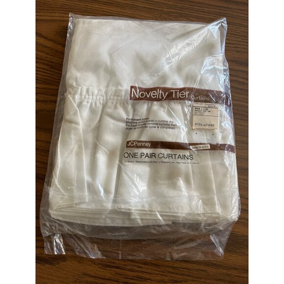 JC Penney Novelty Tier Curtains one pair 68”x36” vintage - Picture 1 of 4